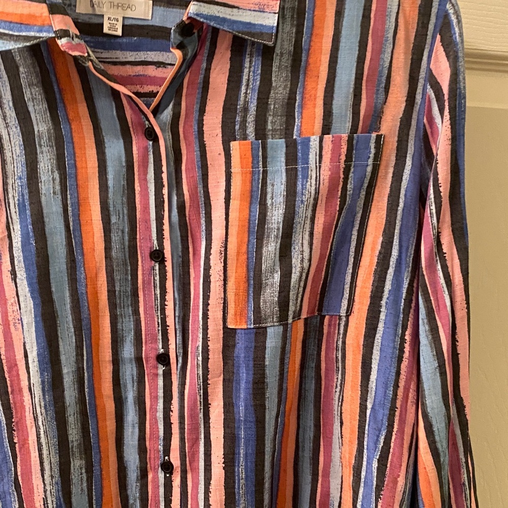 Colorful Striped Button-Up Shirt - Picture 3 of 6